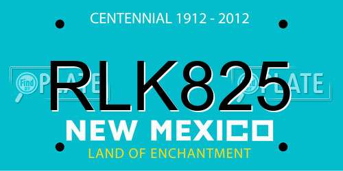 RLK825 New Mexico License Plate