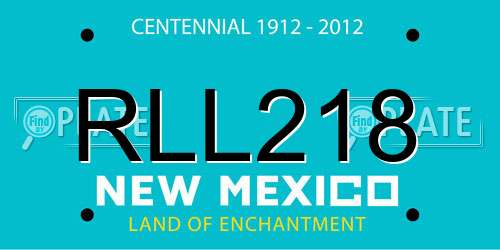 RLL218 New Mexico License Plate