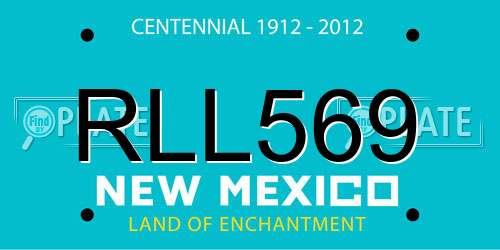 RLL569 New Mexico License Plate
