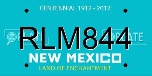 RLM844 New Mexico License Plate