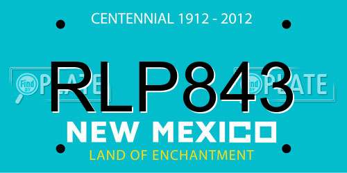 RLP843 New Mexico License Plate