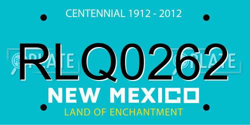 RLQ0262 New Mexico License Plate