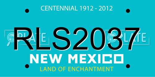 RLS2037 New Mexico License Plate