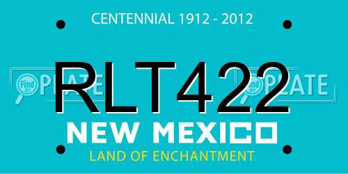 RLT422 New Mexico License Plate