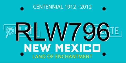 RLW796 New Mexico License Plate