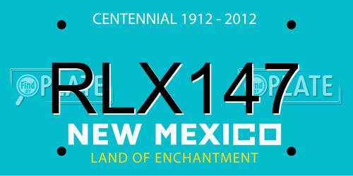 RLX147 New Mexico License Plate