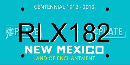 RLX182 New Mexico License Plate