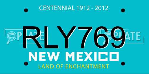 RLY769 New Mexico License Plate