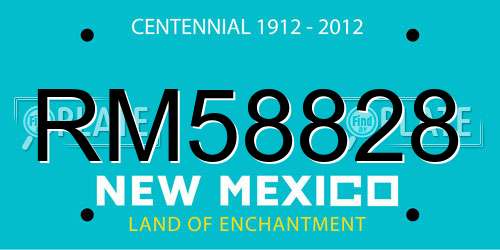 RM58828 New Mexico License Plate