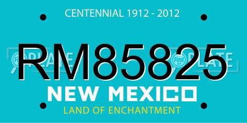 RM85825 New Mexico License Plate