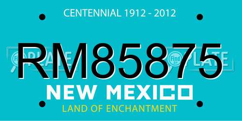RM85875 New Mexico License Plate