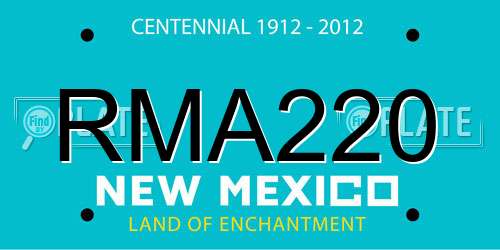 RMA220 New Mexico License Plate