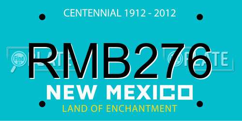 RMB276 New Mexico License Plate
