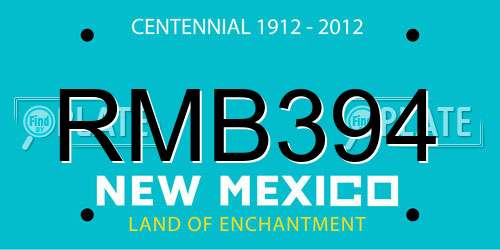 RMB394 New Mexico License Plate