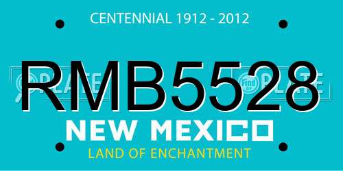 RMB5528 New Mexico License Plate
