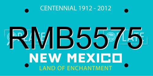 RMB5575 New Mexico License Plate