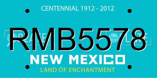RMB5578 New Mexico License Plate
