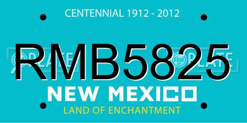 RMB5825 New Mexico License Plate
