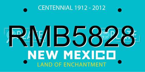 RMB5828 New Mexico License Plate