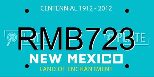 RMB723 New Mexico License Plate