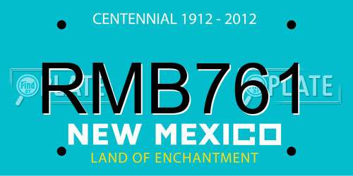 RMB761 New Mexico License Plate