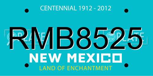 RMB8525 New Mexico License Plate