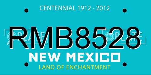 RMB8528 New Mexico License Plate