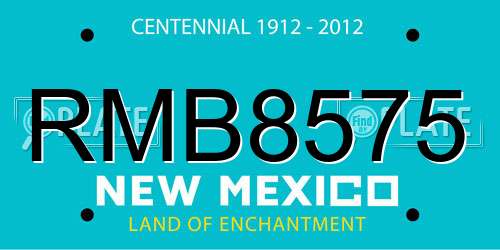 RMB8575 New Mexico License Plate