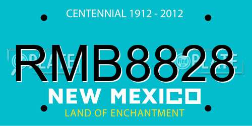 RMB8828 New Mexico License Plate