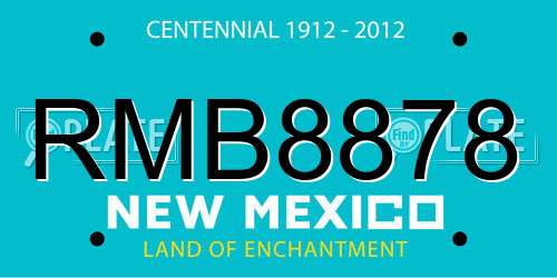 RMB8878 New Mexico License Plate