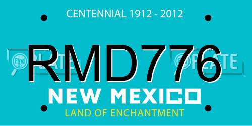 RMD776 New Mexico License Plate