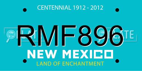 RMF896 New Mexico License Plate