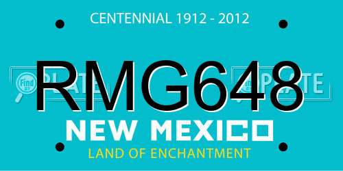 RMG648 New Mexico License Plate