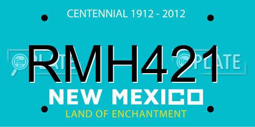 RMH421 New Mexico License Plate