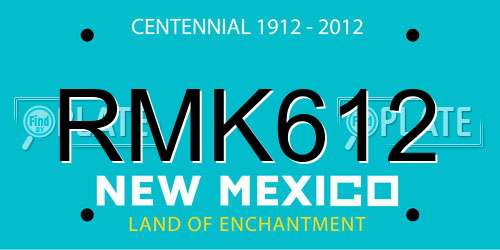 RMK612 New Mexico License Plate