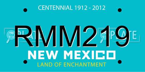RMM219 New Mexico License Plate