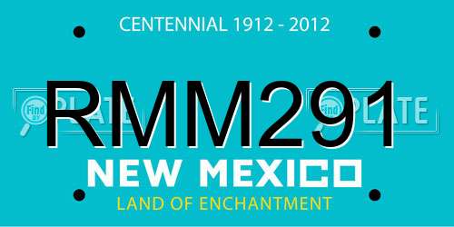 RMM291 New Mexico License Plate