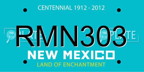 RMN303 New Mexico License Plate