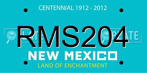 RMS204 New Mexico License Plate