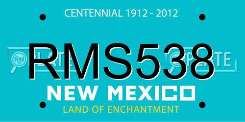 RMS538 New Mexico License Plate