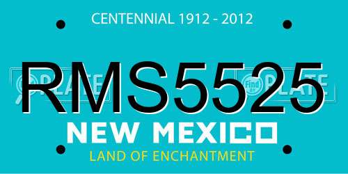 RMS5525 New Mexico License Plate