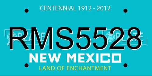RMS5528 New Mexico License Plate