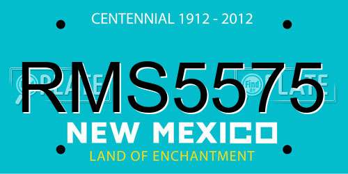 RMS5575 New Mexico License Plate