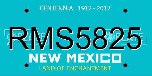RMS5825 New Mexico License Plate