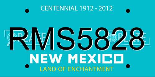 RMS5828 New Mexico License Plate