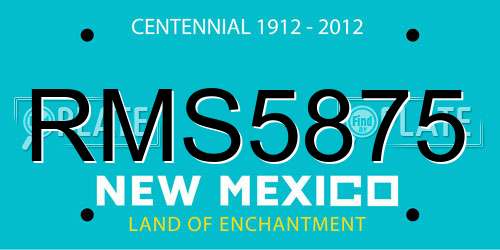 RMS5875 New Mexico License Plate