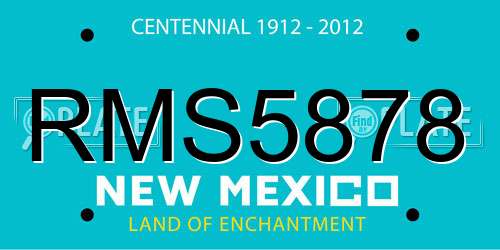 RMS5878 New Mexico License Plate