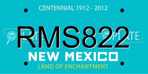 RMS822 New Mexico License Plate