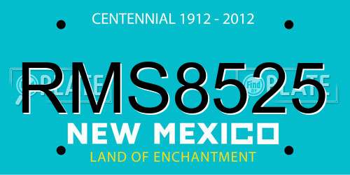 RMS8525 New Mexico License Plate