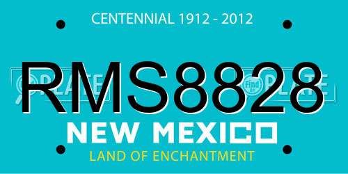 RMS8828 New Mexico License Plate